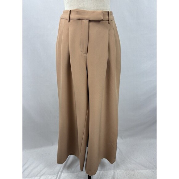 Amazon The Drop Wyatt Pleated Pants Trousers Praline Peach Gold Medium Wide Leg - Picture 2 of 11